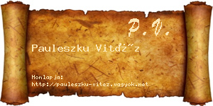 Pauleszku Vitéz névjegykártya